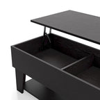 Table basse relevable moderne de 99 cm avec éclairage LED 16 couleurs et rangement dissimulé