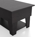 Table basse relevable moderne de 99 cm avec éclairage LED 16 couleurs et rangement dissimulé