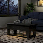 Table basse relevable moderne de 99 cm avec éclairage LED 16 couleurs et rangement dissimulé