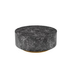Table basse ronde en faux marbre moderne avec 2 tiroirs, entièrement assemblée