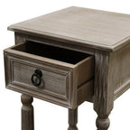 Table d'appoint rustique en bois massif style ferme moderne