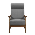 Fauteuil d'appoint Mary de 32 po, Lin polyester gris clair, Bois massif