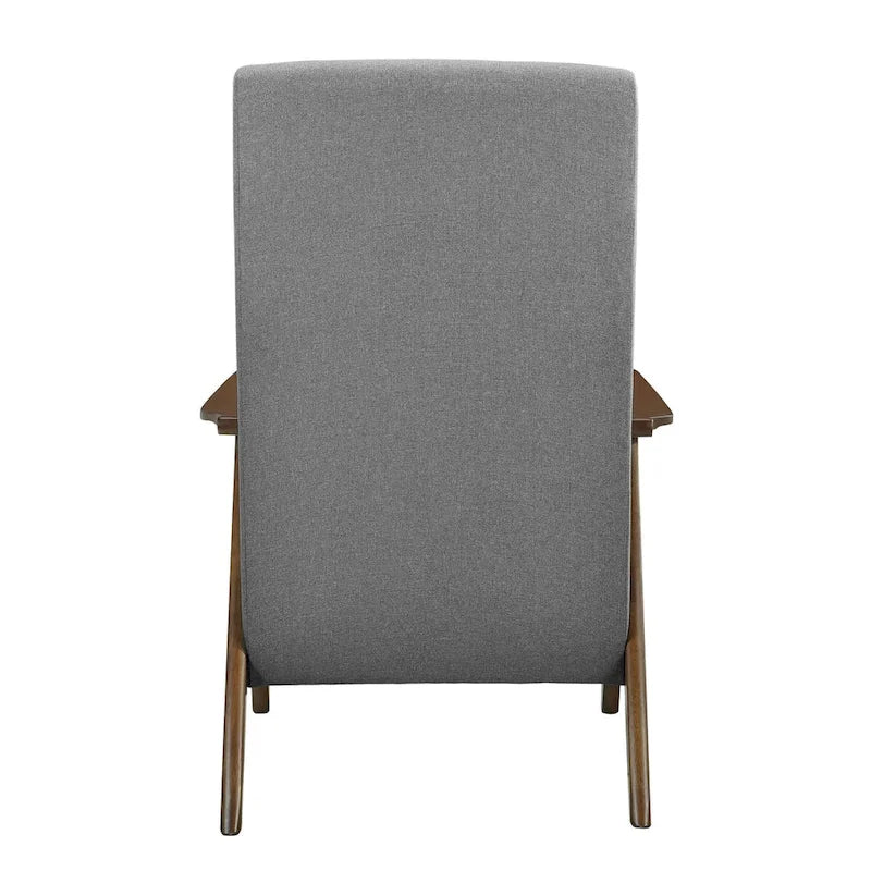 Fauteuil d'appoint Mary de 32 po, Lin polyester gris clair, Bois massif