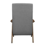 Fauteuil d'appoint Mary de 32 po, Lin polyester gris clair, Bois massif