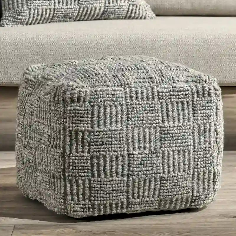 Pouf intérieur/extérieur en tissu recyclé Shades 18