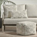 Pouf intérieur/extérieur en tissu recyclé Shades 18