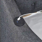 Lit de repos rembourré simple avec lit gigogne relevable simple et ports de recharge USB