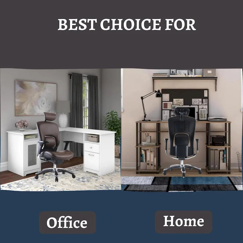 Fauteuil de bureau de direction Ergolux en cuir véritable avec support lombaire