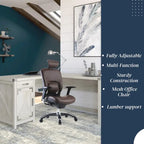 Fauteuil de bureau de direction Ergolux en cuir véritable avec support lombaire