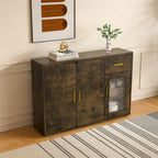 Buffet en bois moderne avec portes et tiroirs